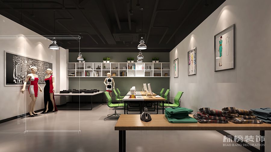 服裝貿易公司辦公區(qū)設計效果圖1